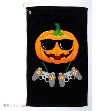 Cool Pumpkin Video Gamer Golf Towel