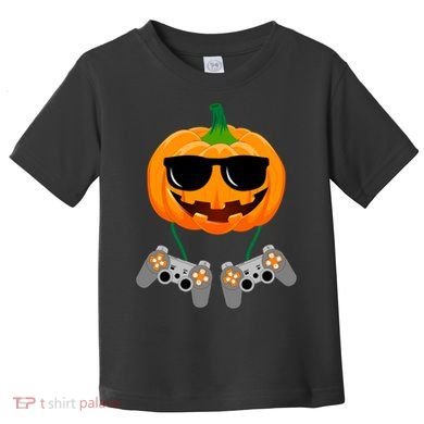 Cool Pumpkin Video Gamer Toddler T-Shirt