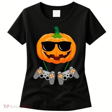 Cool Pumpkin Video Gamer Women's T-Shirt