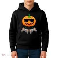 Cool Pumpkin Video Gamer Kids Hoodie thumb 4