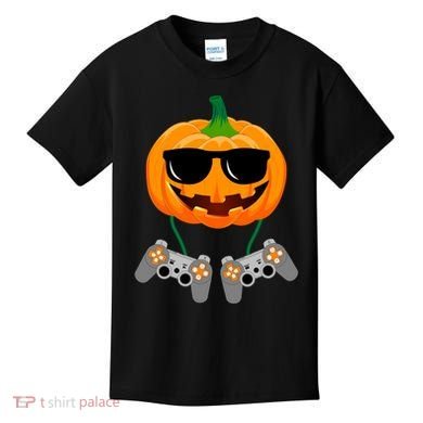Cool Pumpkin Video Gamer Kids T-Shirt