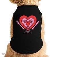 Cute Prawn Valentines Day Heart Shrimp Chef Fork Knife Gift Doggie Tank thumb 0
