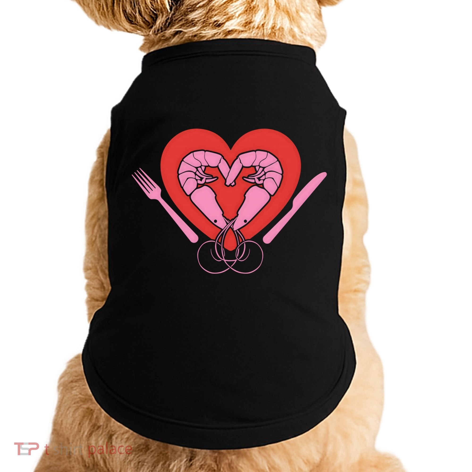 Cute Prawn Valentines Day Heart Shrimp Chef Fork Knife Gift Doggie Tank