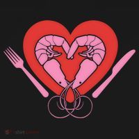 Cute Prawn Valentines Day Heart Shrimp Chef Fork Knife Gift Doggie Tank thumb 4