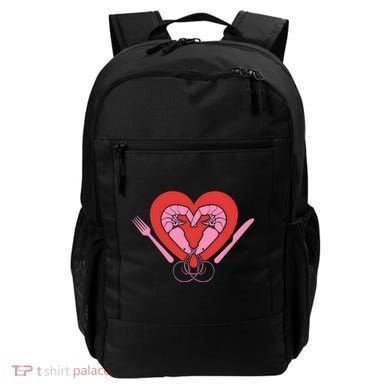 Cute Prawn Valentines Day Heart Shrimp Chef Fork Knife Gift Backpack