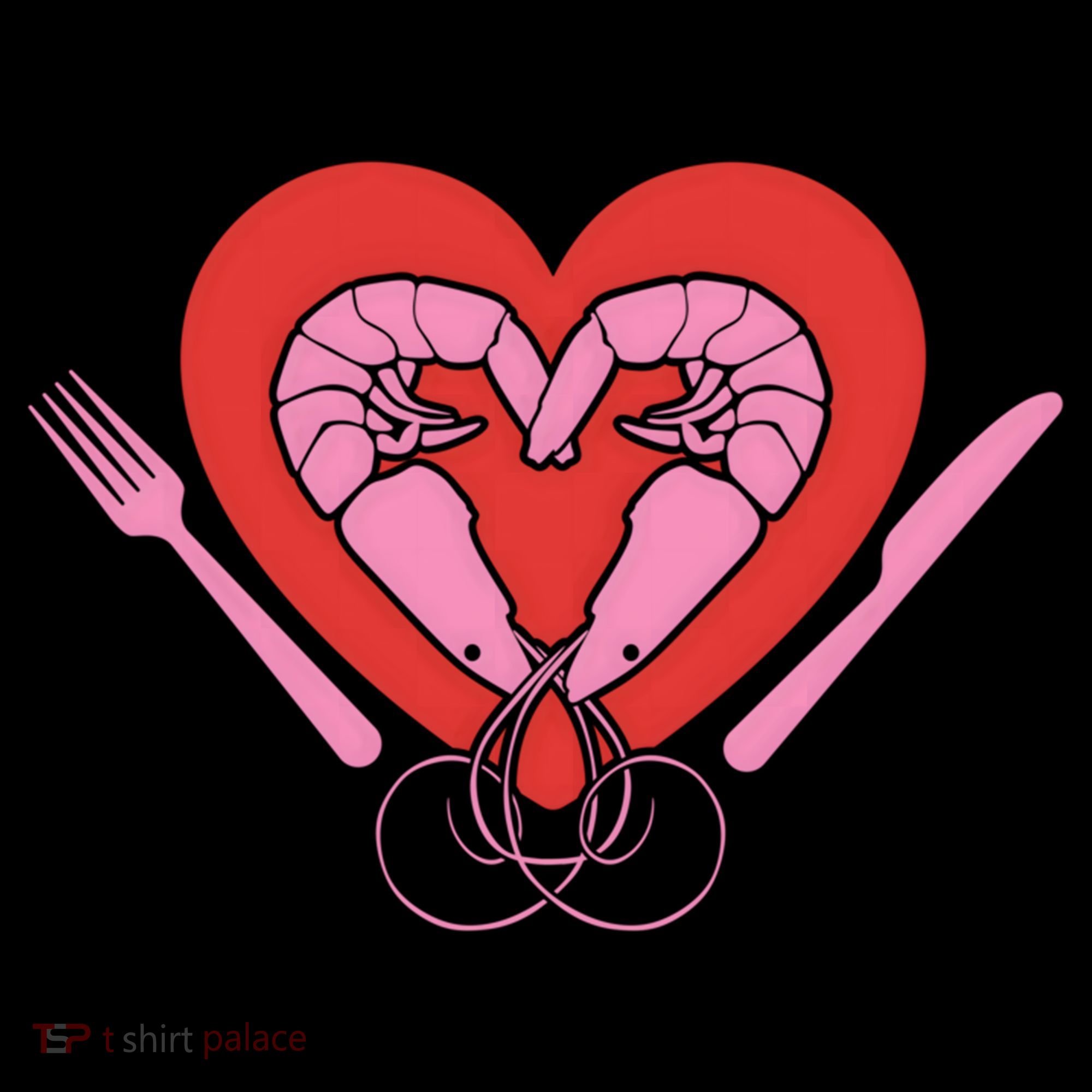 Cute Prawn Valentines Day Heart Shrimp Chef Fork Knife Gift Coffee Mug