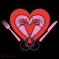 Cute Prawn Valentines Day Heart Shrimp Chef Fork Knife Gift Women's Hoodie thumb 2