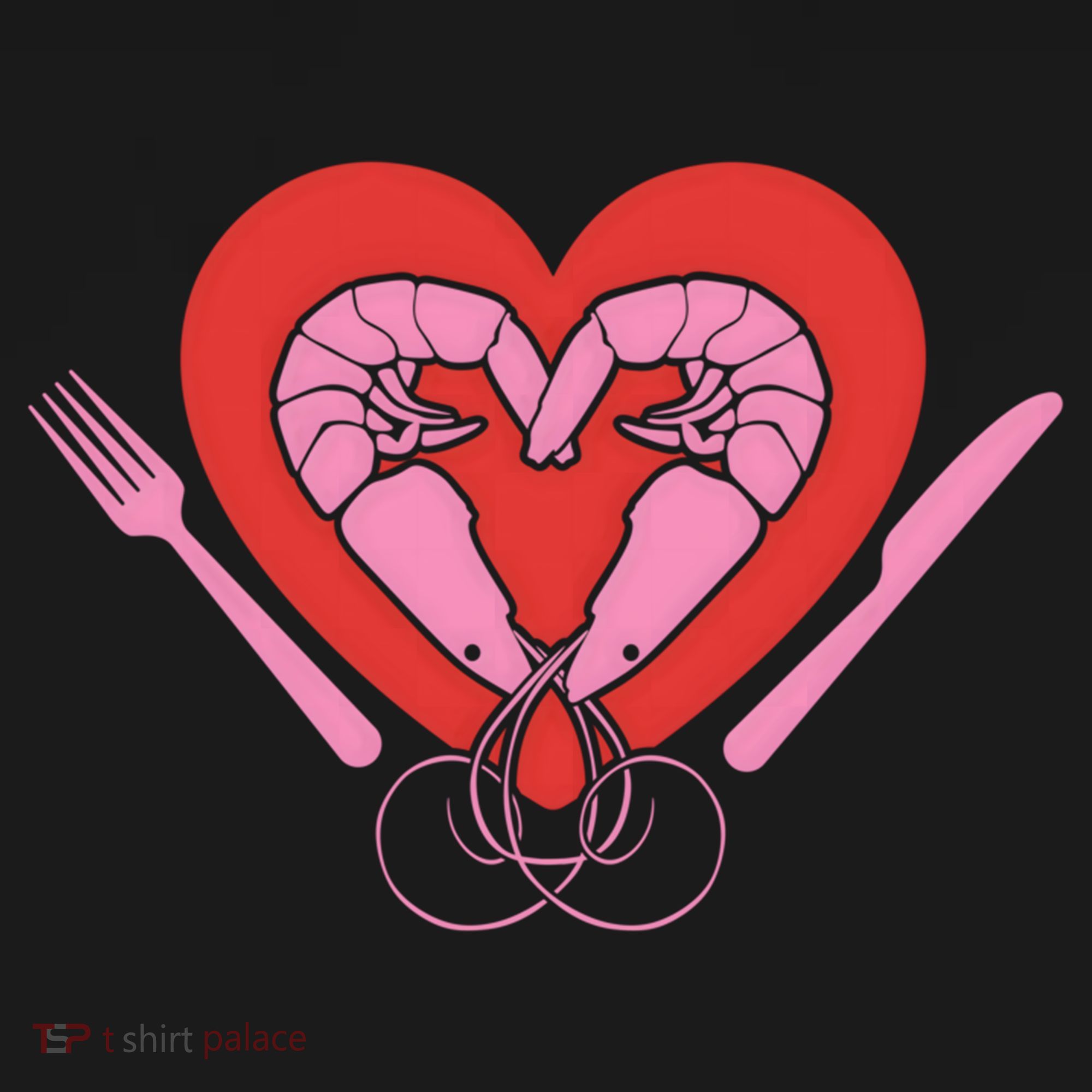 Cute Prawn Valentines Day Heart Shrimp Chef Fork Knife Gift Ornament