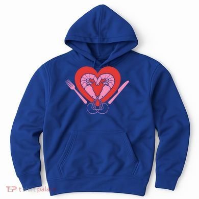 Cute Prawn Valentines Day Heart Shrimp Chef Fork Knife Gift Hoodie