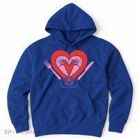 Cute Prawn Valentines Day Heart Shrimp Chef Fork Knife Gift Hoodie thumb 0