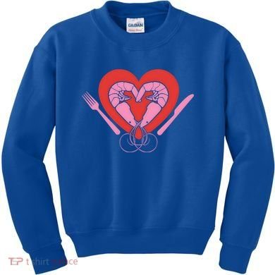 Cute Prawn Valentines Day Heart Shrimp Chef Fork Knife Gift Kids Sweatshirt