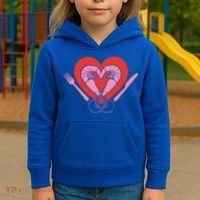 Cute Prawn Valentines Day Heart Shrimp Chef Fork Knife Gift Kids Hoodie thumb 3
