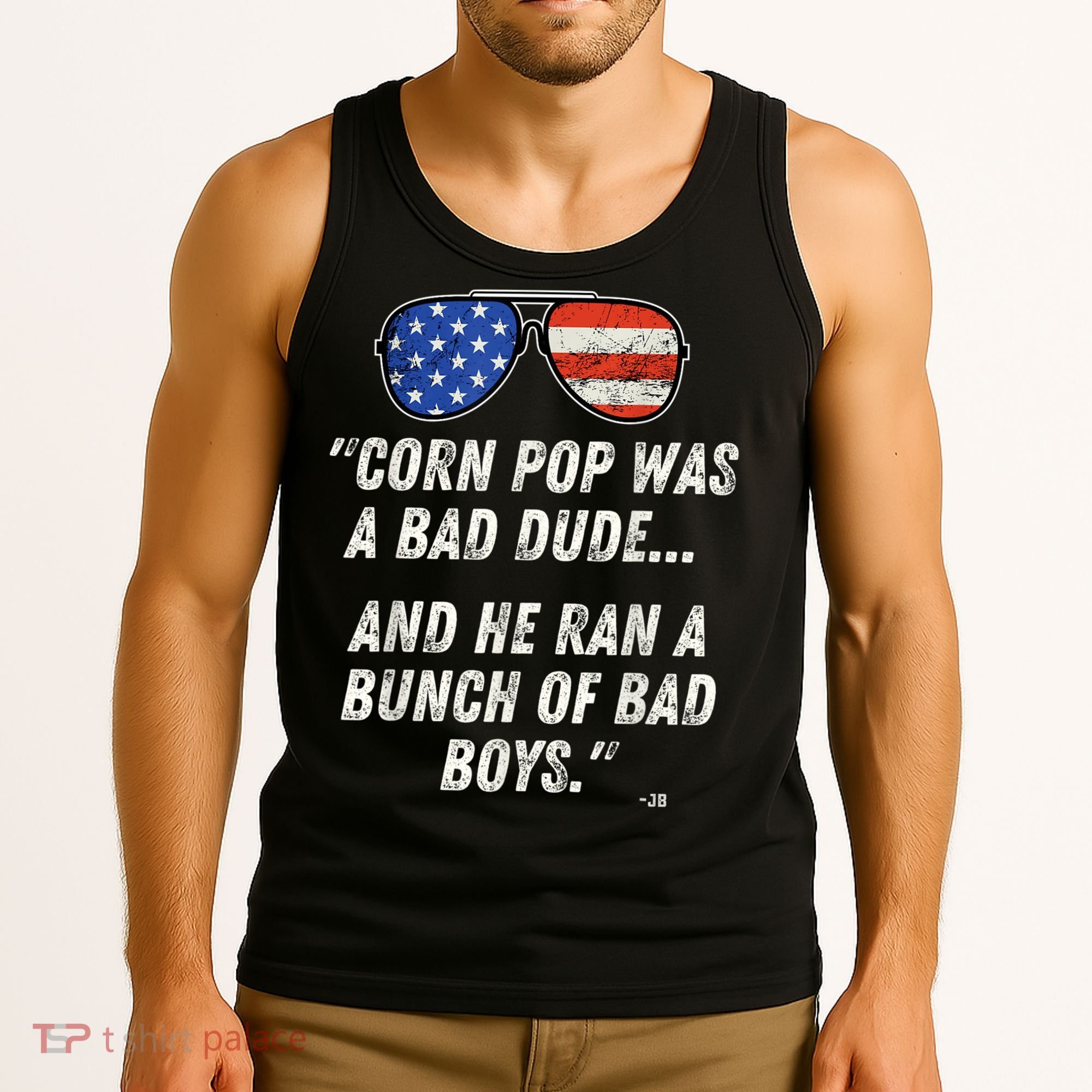 Corn Pop Was A Bad Dude Funny Joe Biden Parody Tank Top