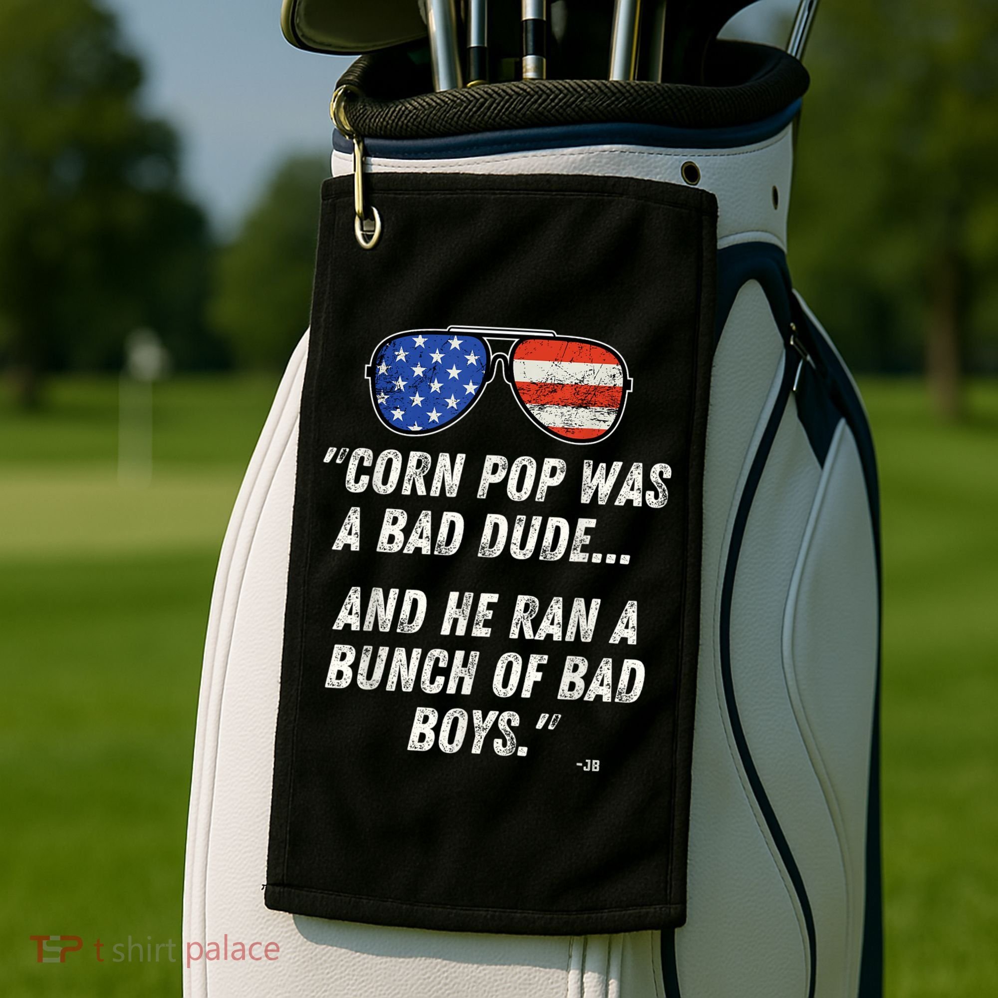 Corn Pop Was A Bad Dude Funny Joe Biden Parody Golf Towel