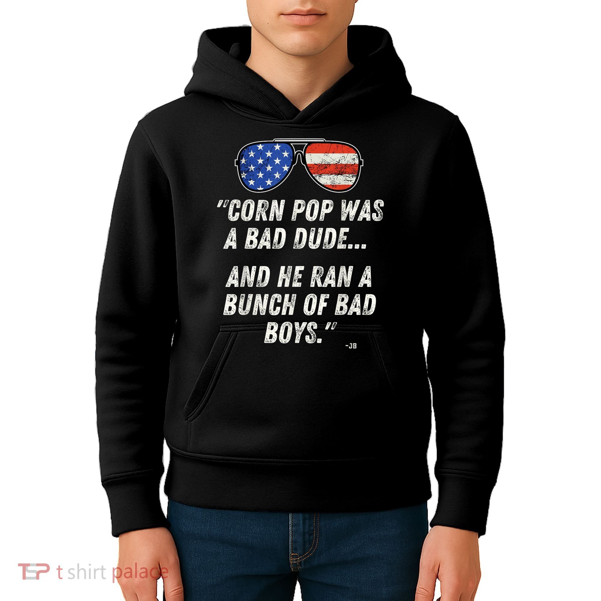 Corn Pop Was A Bad Dude Funny Joe Biden Parody Kids Hoodie