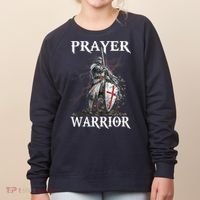 Christian Prayer Warrior Jesus Cross Religious Messages Women's Sweatshirt thumb 0
