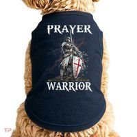 Christian Prayer Warrior Jesus Cross Religious Messages Doggie Tank thumb 0