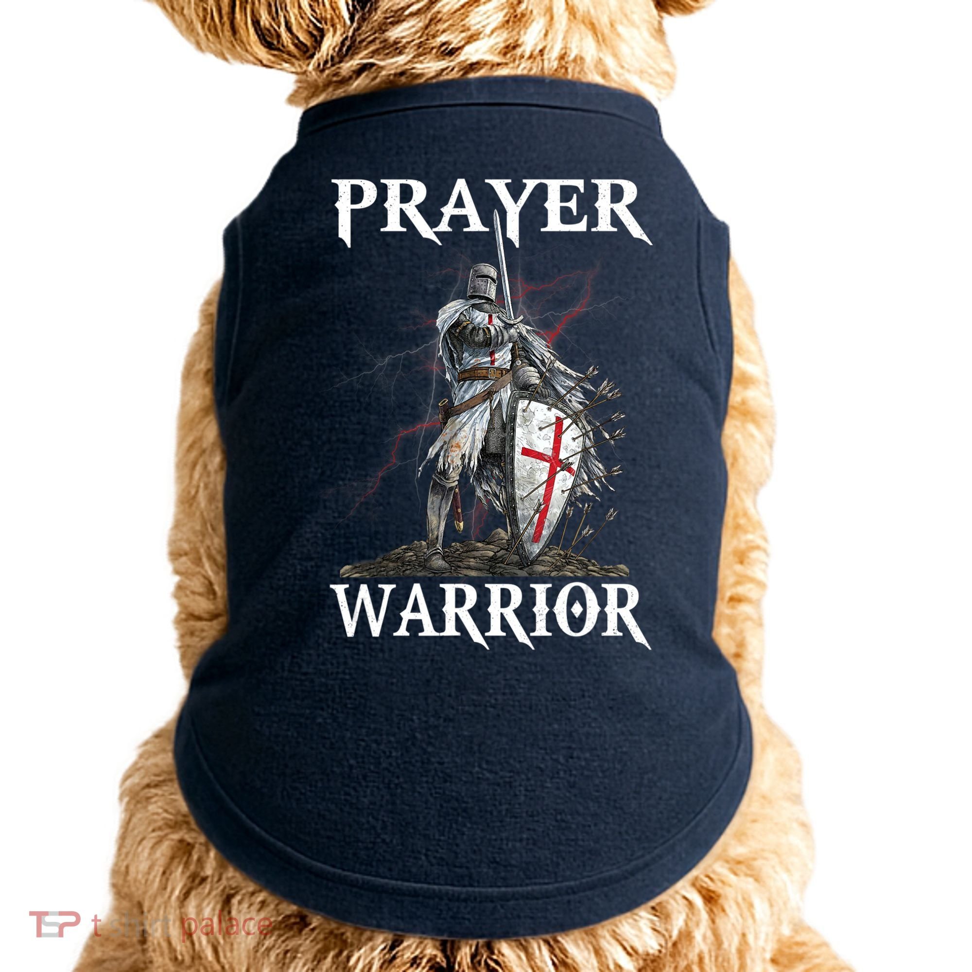Christian Prayer Warrior Jesus Cross Religious Messages Doggie Tank