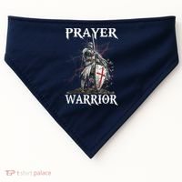 Christian Prayer Warrior Jesus Cross Religious Messages USA-Made Doggie Bandana thumb 0