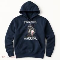 Christian Prayer Warrior Jesus Cross Religious Messages Hoodie thumb 0