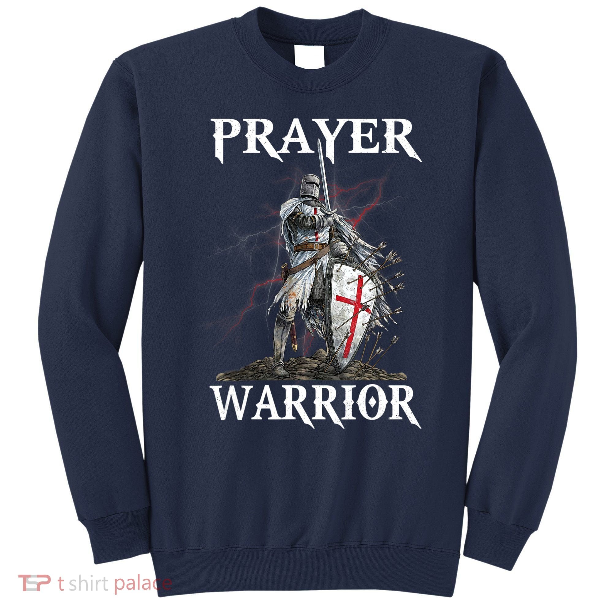 Christian Prayer Warrior Jesus Cross Religious Messages Sweatshirt