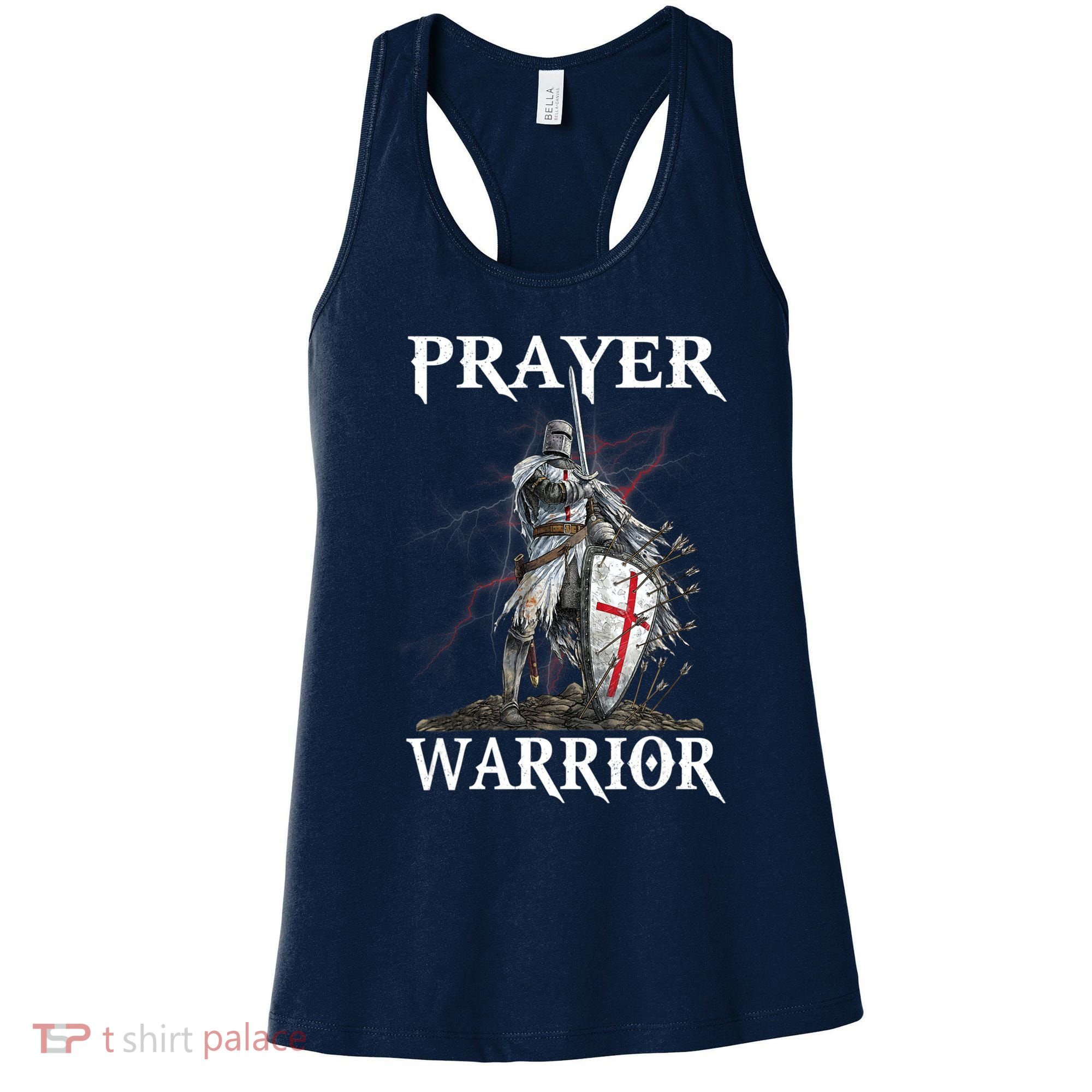 Christian Prayer Warrior Jesus Cross Religious Messages Women's Tank Top