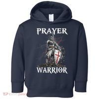 Christian Prayer Warrior Jesus Cross Religious Messages Toddler Hoodie thumb 0