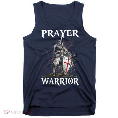 Christian Prayer Warrior Jesus Cross Religious Messages Tank Top