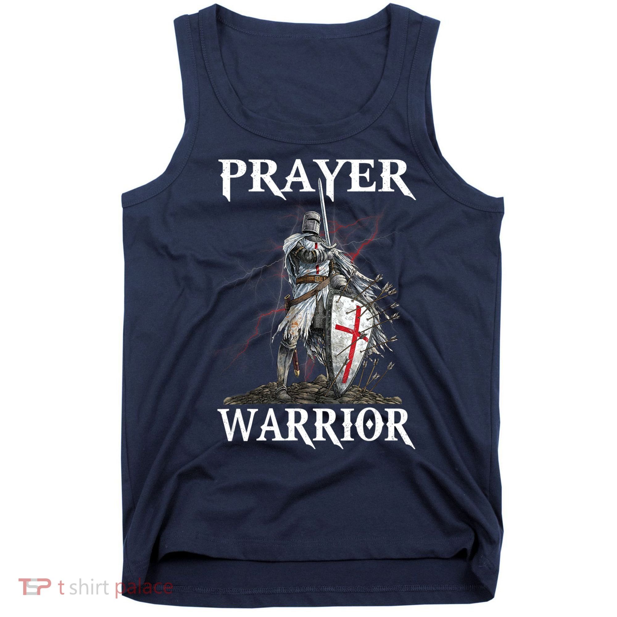 Christian Prayer Warrior Jesus Cross Religious Messages Tank Top