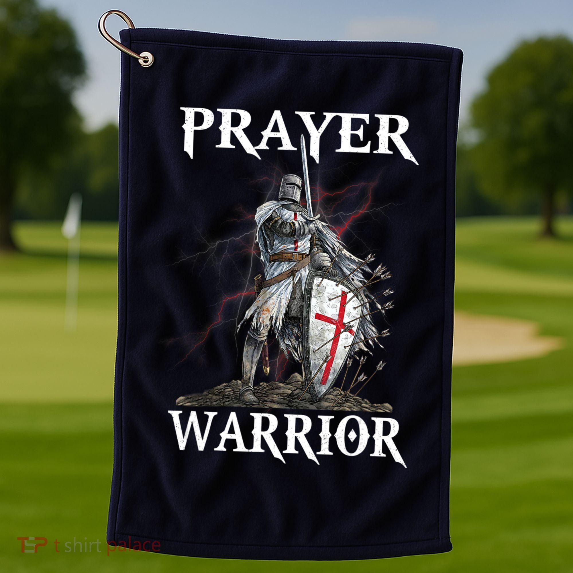Christian Prayer Warrior Jesus Cross Religious Messages Golf Towel