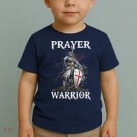 Christian Prayer Warrior Jesus Cross Religious Messages Toddler T-Shirt thumb 2