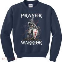 Christian Prayer Warrior Jesus Cross Religious Messages Kids Sweatshirt thumb 0