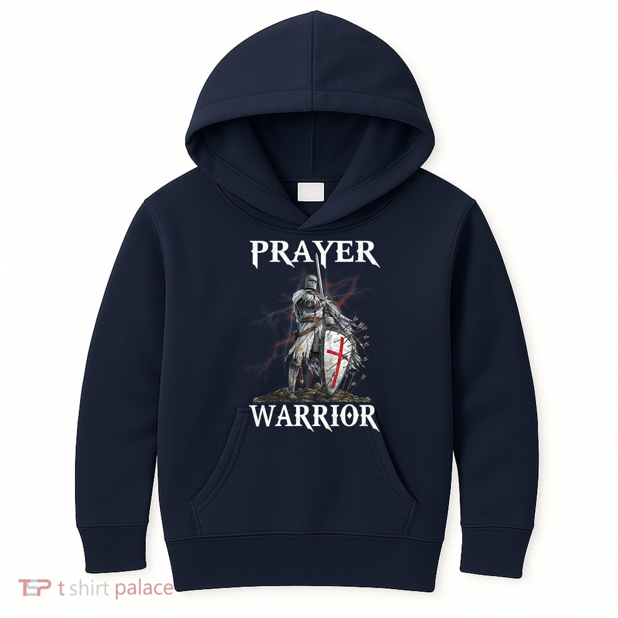 Christian Prayer Warrior Jesus Cross Religious Messages Kids Hoodie