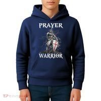 Christian Prayer Warrior Jesus Cross Religious Messages Kids Hoodie thumb 4