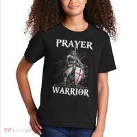 Christian Prayer Warrior Jesus Cross Religious Messages Kids T-Shirt thumb 2