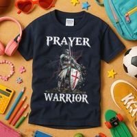 Christian Prayer Warrior Jesus Cross Religious Messages Kids T-Shirt thumb 3