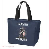 Christian Prayer Warrior Jesus Cross Religious Messages Tote Bag thumb 3