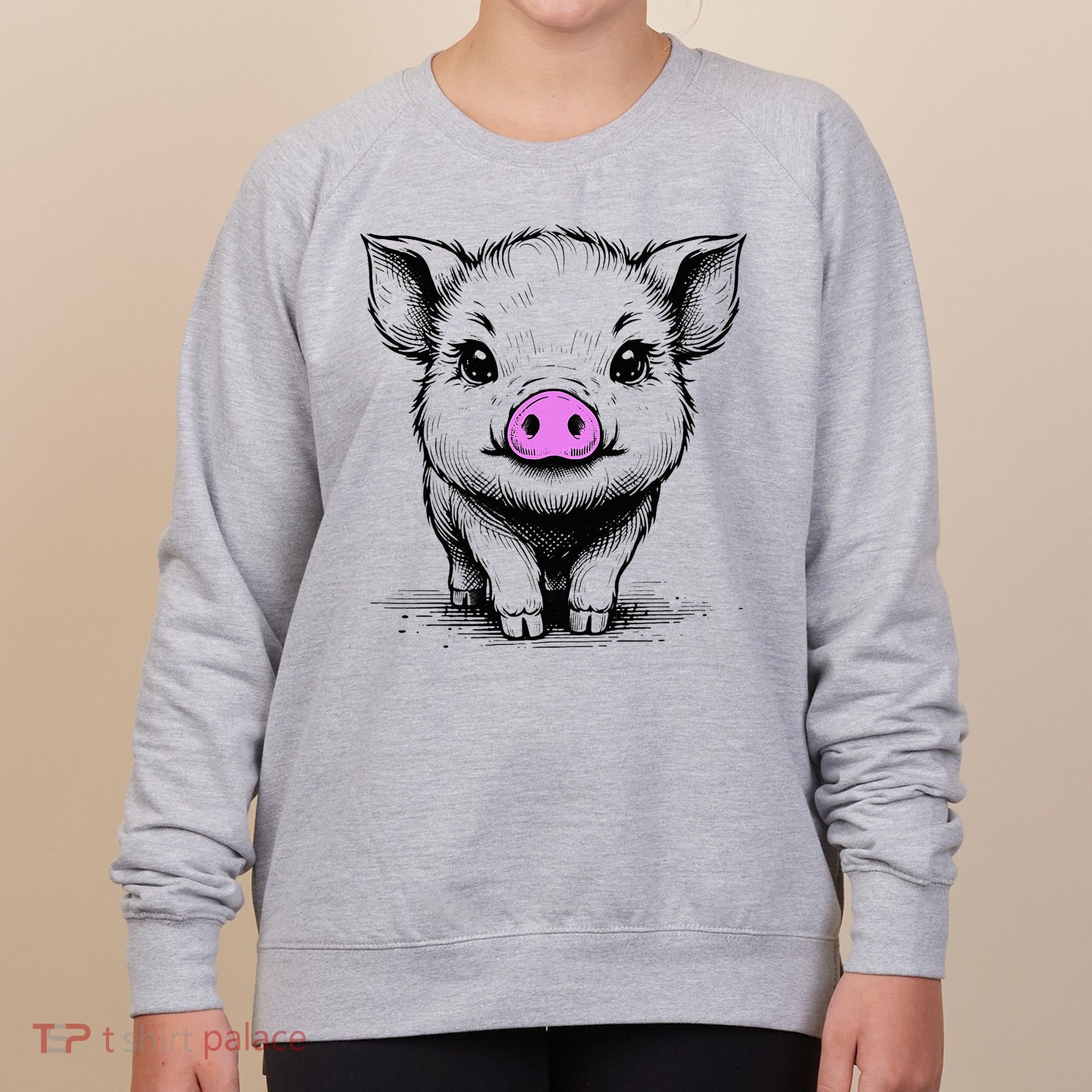 Cute Pig With Nose Drawing Women's Sweatshirt