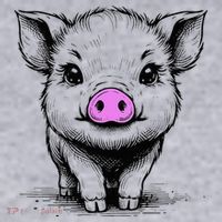 Cute Pig With Nose Drawing Women's Sweatshirt thumb 2