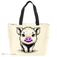 Cute Pig With Nose Drawing Tote Bag thumb 0