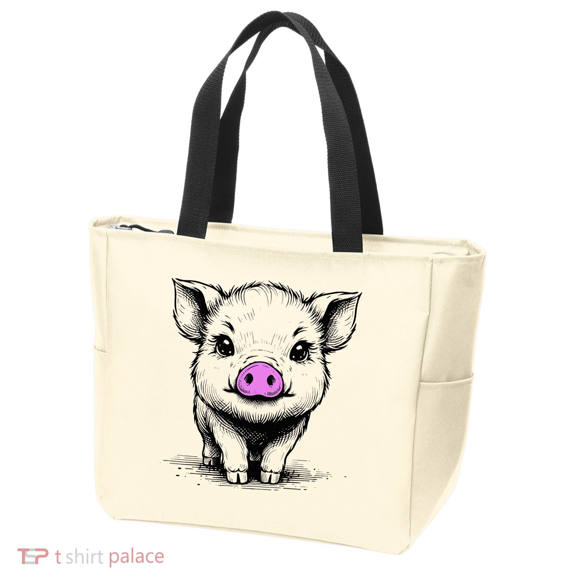 Cute Pig With Nose Drawing Tote Bag