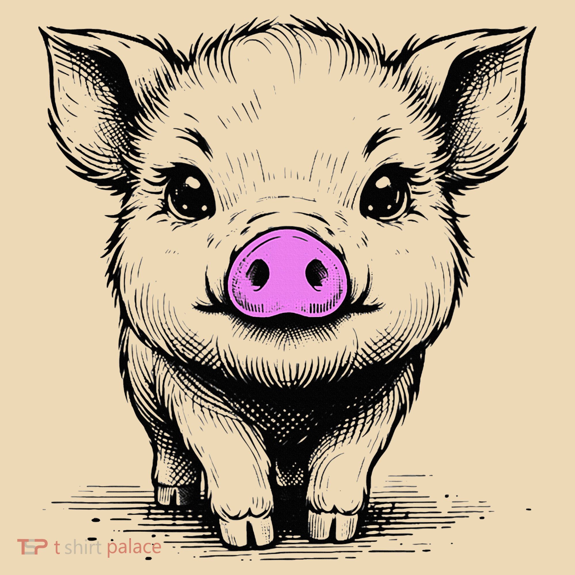 Cute Pig With Nose Drawing Tote Bag