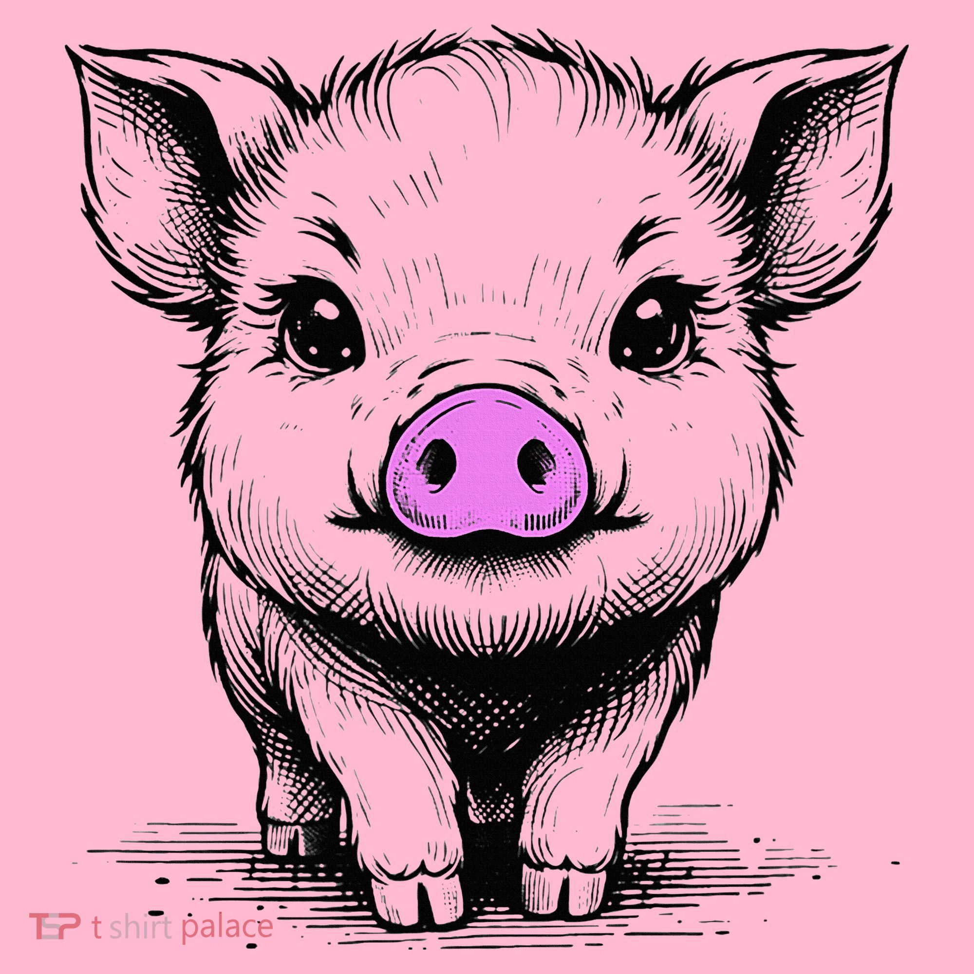 Cute Pig With Nose Drawing Coaster