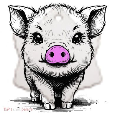 Cute Pig With Nose Drawing Ceramic Ornament