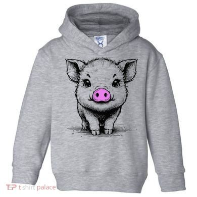 Cute Pig With Nose Drawing Toddler Hoodie