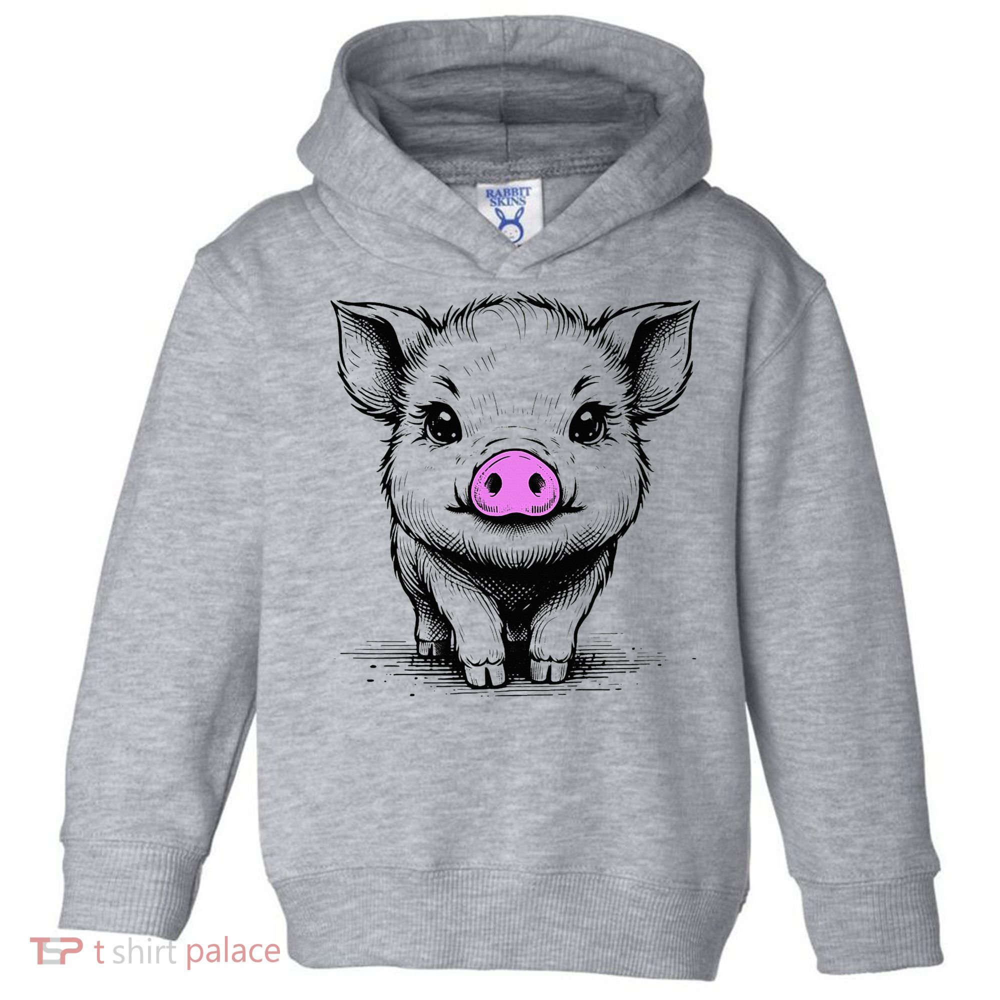 Cute Pig With Nose Drawing Toddler Hoodie