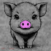 Cute Pig With Nose Drawing Toddler Hoodie thumb 2