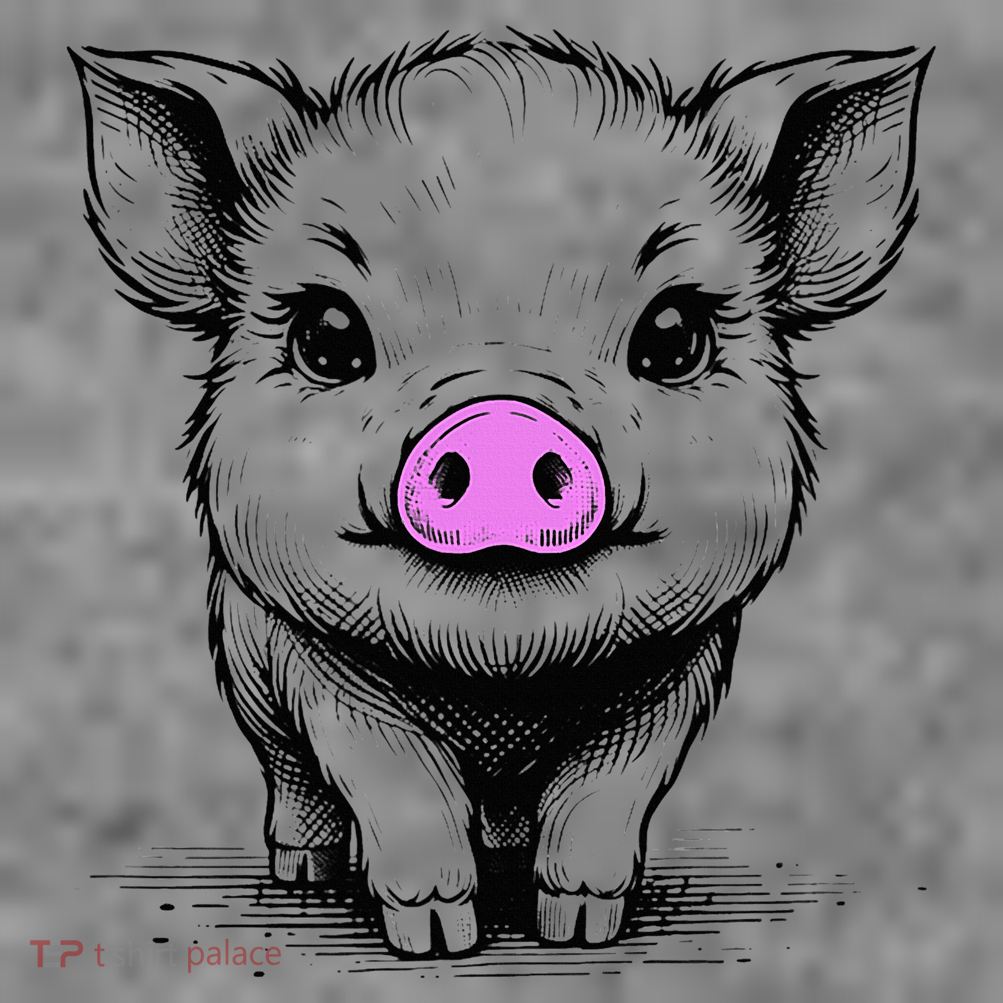 Cute Pig With Nose Drawing Toddler Hoodie
