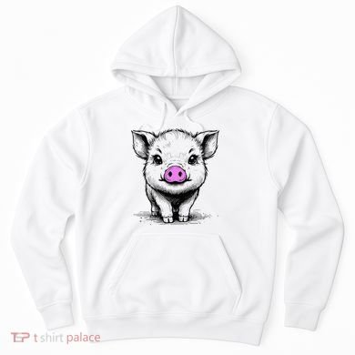 Cute Pig With Nose Drawing Hoodie