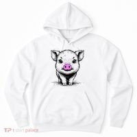 Cute Pig With Nose Drawing Hoodie thumb 0